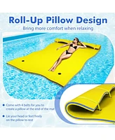 Vebreda 9' x 6' 3 Layer Floating Water Pad Foam Mat -Yellow