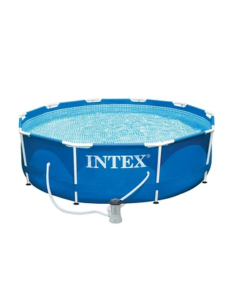 Intex 10ft x 30in Metal Frame Above Ground Swimming Pool Set with Filter Pump