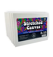 Hippie Crafter 10Pk Stretched Canvas for Painting 8x10