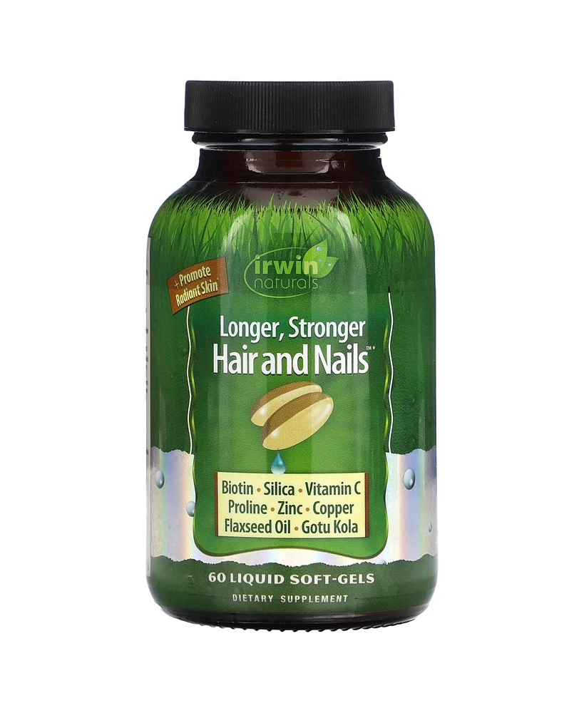 Irwin Naturals Longer Stronger Hair and Nails - 60 Liquid Soft