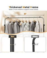 Sugift Double Rod Clothes Garment Rack with Adjustable Heights