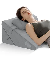 Sugift 3 Pieces Bed Wedge Pillow Set with Air Memory Foam