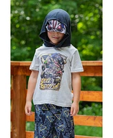 Monster Jam Toddler Boys Son-uva Digger Zombie Grave Cosplay T-Shirt and Mesh Shorts Outfit Set to