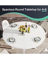 Tribesigns Round Dining Table for 4, 47Inch Modern Kitchen Table Small Dinner Table for Dining Room, Living Room, White (Only Table)