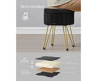 Slickblue Compact Vanity Stool Chair with Hidden Storage for Stylish and Practical Use