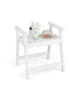Skonyon Heavy Duty Shower Bench with Arms for Inside Shower Shaving Legs-White