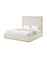 Inspired Home Aksel Velvet Platform Bed Queen