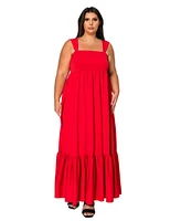 L I V D Plus Angelika Ruffled Hem Maxi Dress