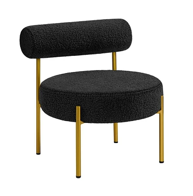 Yaheetech Boucle Accent Chair Side with Gold Metal Legs