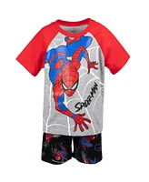 Marvel Toddler Boys Spider-Man T-Shirt and French Terry Shorts Outfit Set to (2T