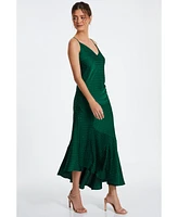 Quiz Women's Satin V Neck Maxi Dress