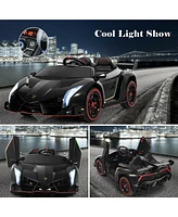 Gymax 12V 2-Seater Licensed Lamborghini Kids Ride On Car w/ Rc & Swing Function Green
