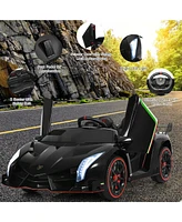 Gymax 12V 2-Seater Licensed Lamborghini Kids Ride On Car w/ Rc & Swing Function Green