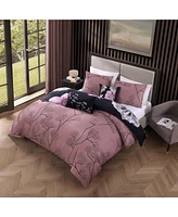 Bebejan Midnight Meadow Bedding 100% Cotton 5 Piece Queen Size Reversible Comforter Set
