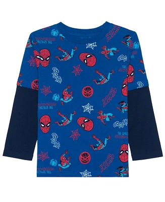 Spider-Man Toddler and Little Boys Long Sleeve Graphic T-shirt