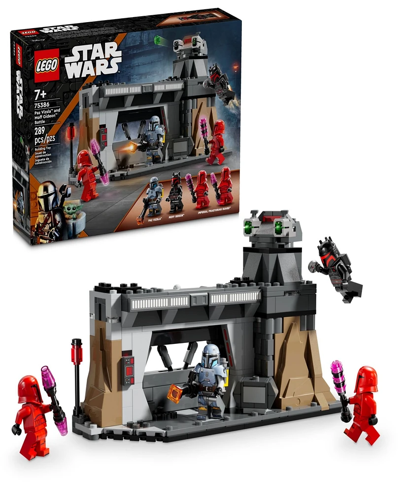 Lego Star Wars Paz Vizsla and Moff Gideon Battle Mandalorian Building Toy Set 75386, 289 Pieces