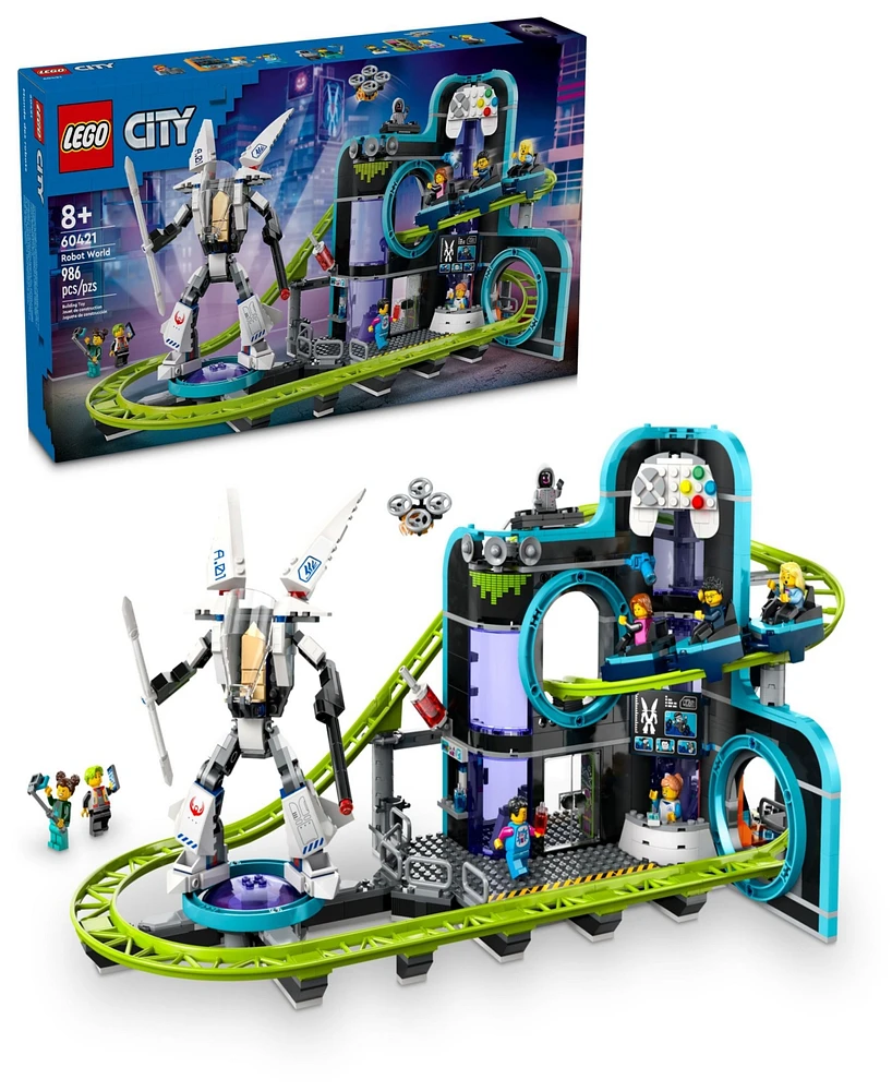 Lego City Robot World Roller-Coaster Park Toy Building Set 60421, 986 Pieces