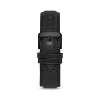 Vincero Gun Metal 22mm Full-Grain Ecco Leather Watch Strap with Quick-Release Pin Buckle