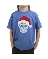 La Pop Art Boys Santa Skull Word T-Shirt