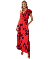Hotsquash London Women's Faux-Wrap Jersey Maxi Dress