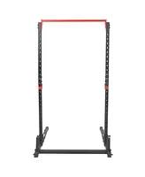 Sunny Health & Fitness Essential 800-lb High Capacity Power Rack Cage with Weight Plate Storage & Adjustable J-Hooks - Sf-XF920063