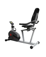 Sunny Health & Fitness Essentials Series Magnetic Smart Recumbent Bike with Exclusive SunnyFit App Enhanced Bluetooth Connectivity