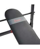 Sunny Health & Fitness Adjustable Standard Incline Weight Bench, Bench Press with Barbell Rack, Full Body Workout Exercise Multi-Function Strength Tra