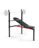 Sunny Health & Fitness Adjustable Standard Incline Weight Bench, Bench Press with Barbell Rack, Full Body Workout Exercise Multi-Function Strength Tra