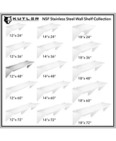 Kutler 12" x 48" Stainless Steel Shelf, Nsf Commercial Wall Mount Shelving w/ Backsplash, Floating Metal Mounted Shelves for Restaurant, Kitchen, Home