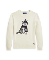 Polo Ralph Lauren Big Boys Dog-Intarsia Crewneck Sweater