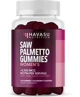 Havasu Nutrition Saw Palmetto for Women + 2500 mcg Biotin Gummies, Dht Blocker & Biotin Gummies for Hair Skin & Nails, Postpartum Hair Growth