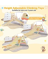 Costway 3-in-1 Triangular Climbing Toys Foldable & Height-adjustable Triangle Set