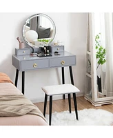 Sugift Vanity Table Set with Mirror