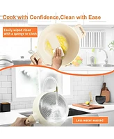 16-Piece Kitchen Hard-Anodized Aluminum Nonstick Cookware Set with Silicone Kitchen Utensils