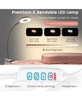 Sugift Manicure Nail Table with Bendable Usb-plug Led Table Lamp