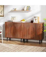 Tribesigns Sideboard Storage Cabinet, Wooden Buffet Floor Cabinet with Doors, Accent for Living Room