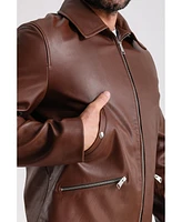 Furniq Uk Men's Premium Brown Leather Jacket