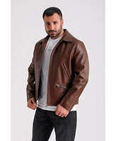 Furniq Uk Men's Premium Brown Leather Jacket