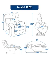 Mondawe Blue Lift Recliner Chair Heat Massage Dual Motor Infinite Position with Power-Remote