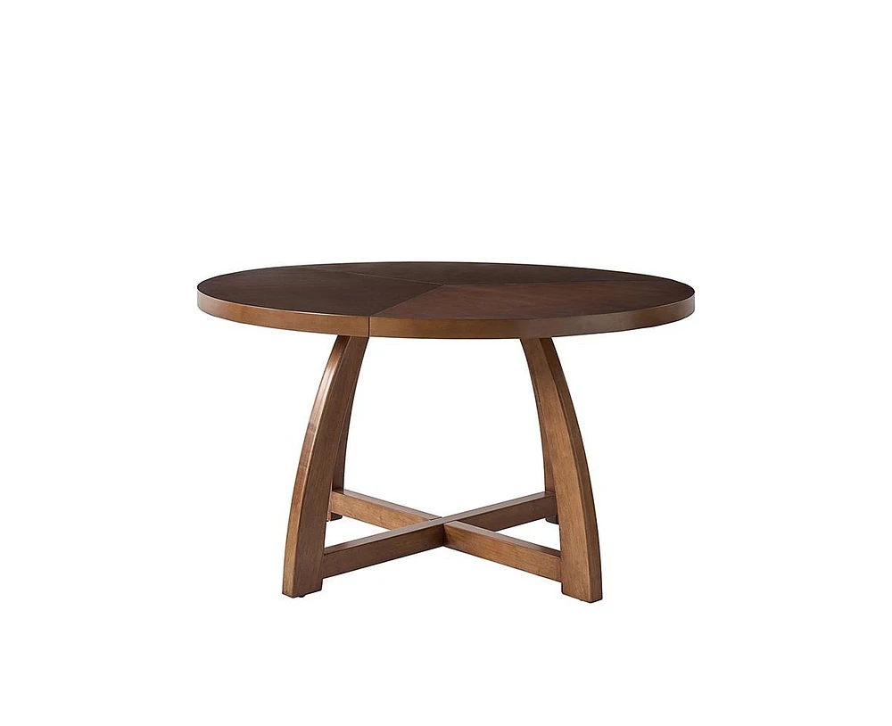 Hulala Home Mid-century Modern Loredana 54" Solid Wood Round Dining Table