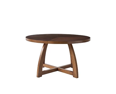 Hulala Home Mid-century Modern Loredana 54" Solid Wood Round Dining Table