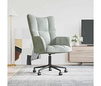 vidaXL Relaxing Chair Light Gray Velvet