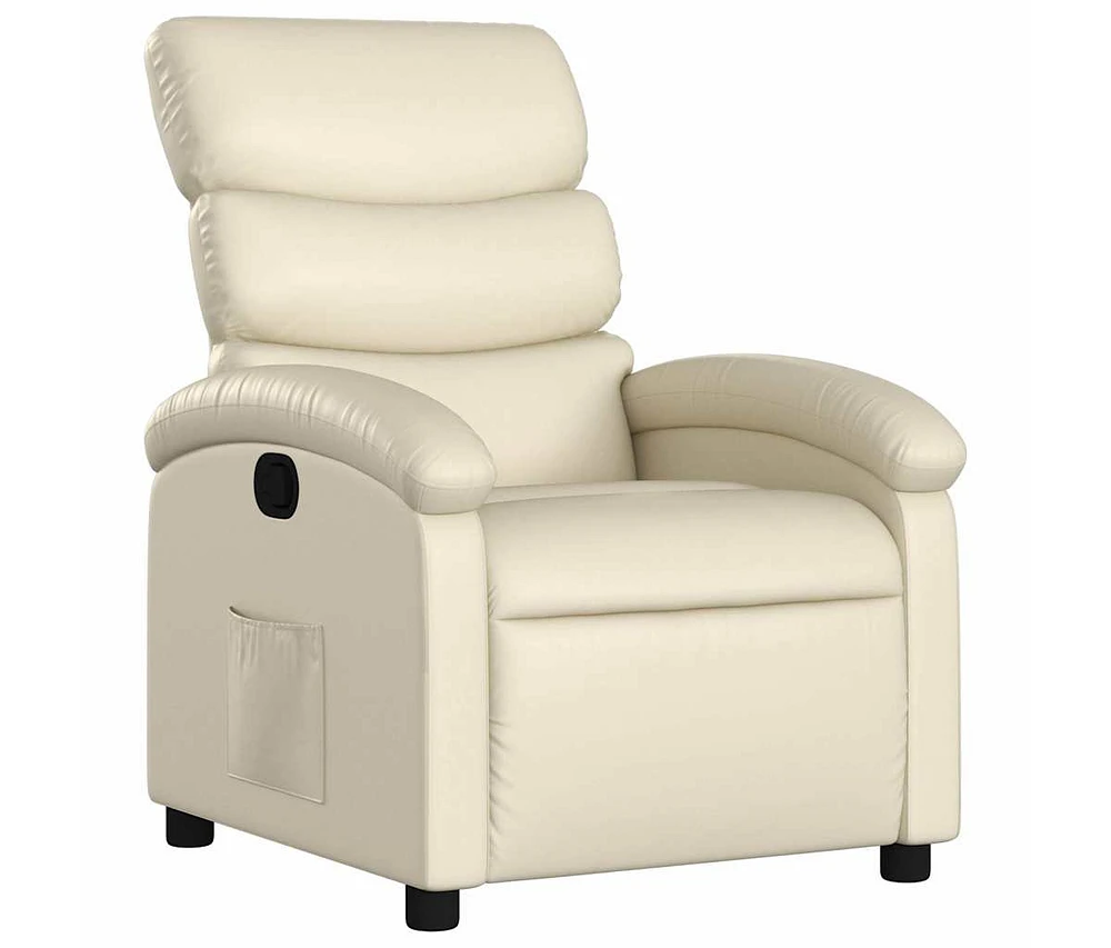 Recliner Chair Cream Faux Leather