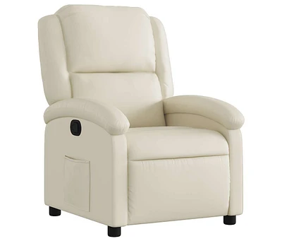 Recliner Chair Cream Faux Leather