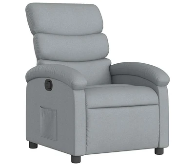 Recliner Chair Light Gray Fabric