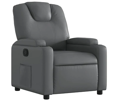 Recliner Chair Gray Faux Leather