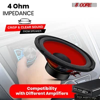 5Core 6 Inch Subwoofer speaker 300 Watt Car Subwoofer 4 Ohm Replacement Sub Woofer