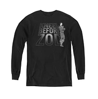 Dc Comics Boys Youth Kneel Zod Long Sleeve Sweatshirts