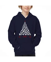 La Pop Art Boys Paw Christmas Tree Word Hooded Sweatshirt