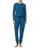 Tommy Hilfiger Women's 2-Pc. Packaged Printed Thermal Pajamas Set